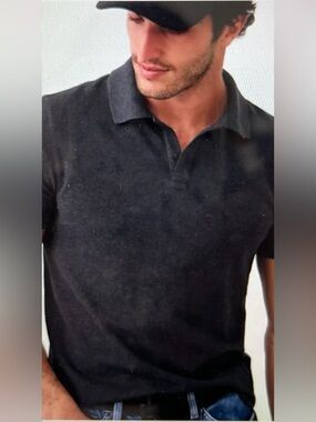 Banana Republic Premium 100% Cotton Polo - Dark Charcoal Gray - Men's XL